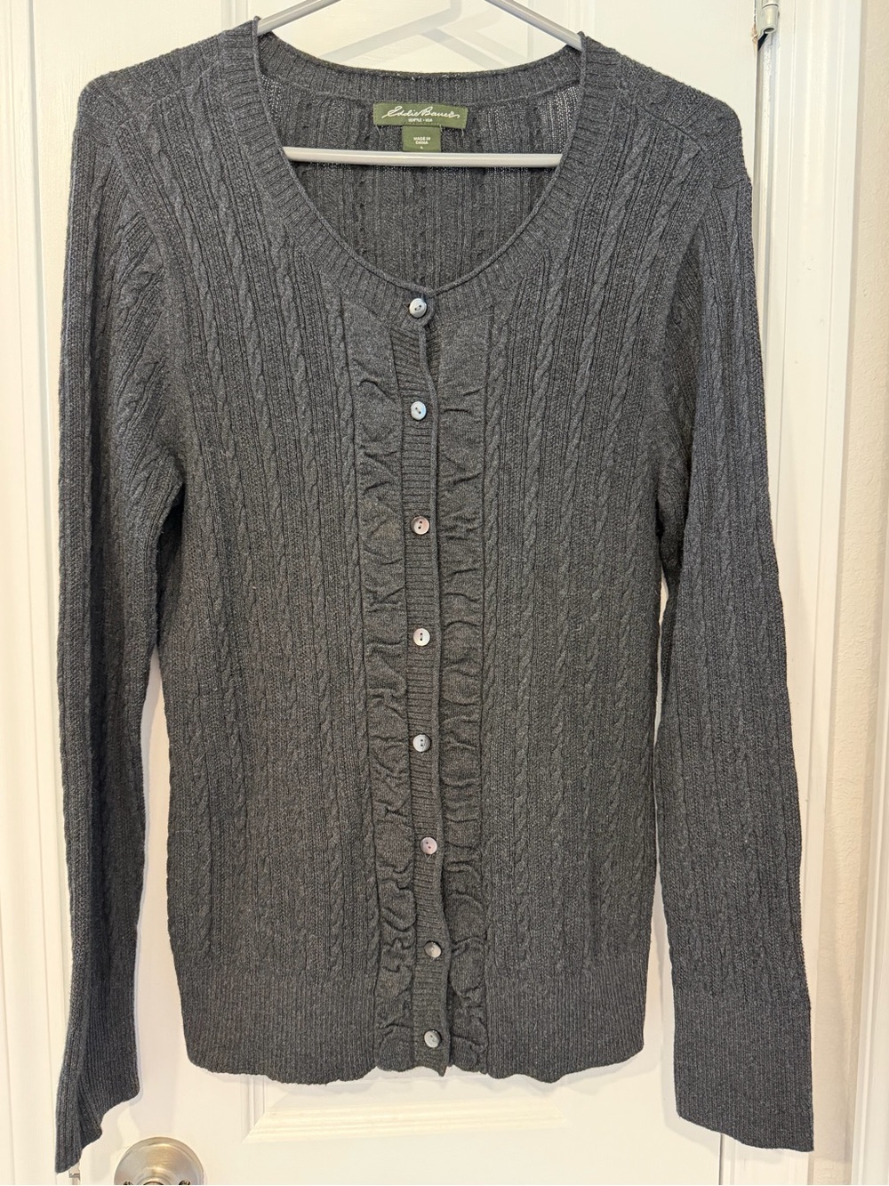 Ladies Eddie Bauer Dark Gray Cardigan